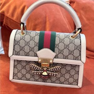 Gucci Supreme Mongram Queen Margaret with White Leather Trim